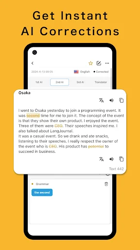LangJournal: Aprenda Idiomas com Diário e Correção por IA - Screenshot 2