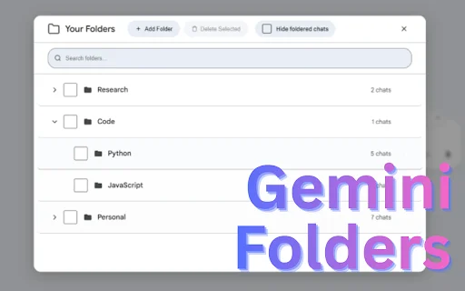 Superpower for Gemini: Organize seu chat e aumente produtividade - Screenshot 1