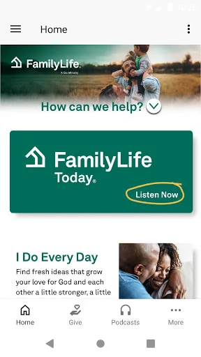 FamilyLife: Podcasts e Devocionais Cristãos para a Família - Screenshot 1
