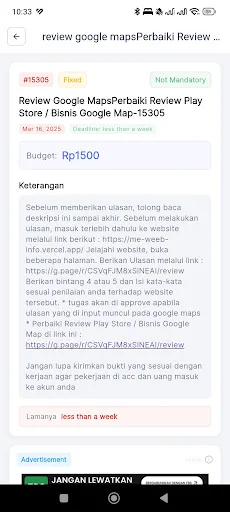 Gudang Tugas: Ganhe Dinheiro Real Realizando Microtarefas Online - Screenshot 14