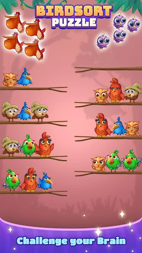 Bird Sort: Color Puzzle Master – Baixe o Jogo de Quebra-Cabeça - Screenshot 4