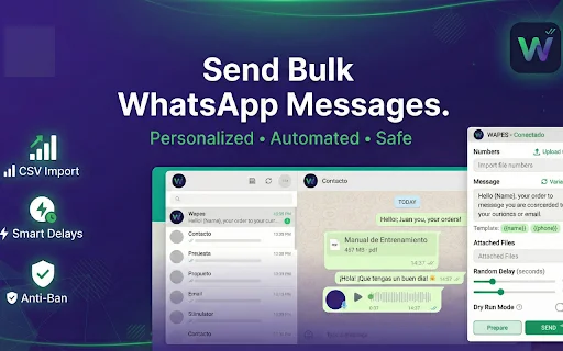 Wapes: O Melhor CRM e Automação de Marketing para WhatsApp Web - Screenshot 1
