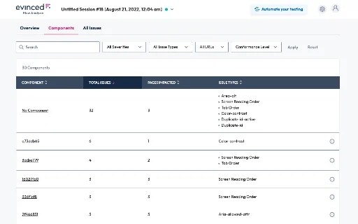 Evinced Flow Analyzer: Validação de Acessibilidade Web Ágil - Screenshot 3
