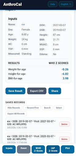 Baixar AnthroCal: Avaliação de Crescimento Infantil Precisa - Screenshot 2
