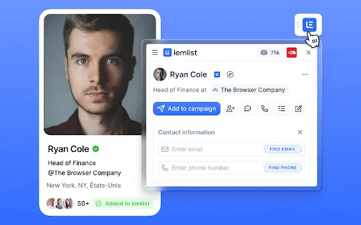 lemlist Extensão: Otimize seu CRM e E-mail no Gmail e HubSpot - Screenshot 1