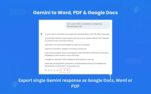 Exportar Gemini para Word e PDF – Extensão Chrome Prática - Screenshot 2