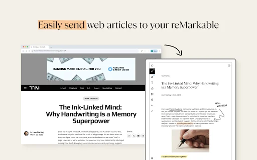 Read on reMarkable: Envie artigos da web para seu tablet agora - Screenshot 1