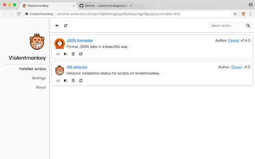 Violentmonkey BETA: Gerenciador de Userscripts para seu Navegador - Screenshot 1