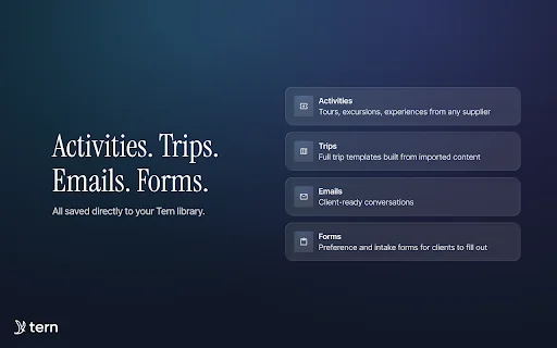 Tern Travel Official Extension: Importe Viagens e Ganhe Produtividade - Screenshot 3
