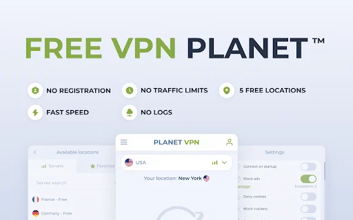 Planet VPN: VPN Grátis e Ilimitado para Chrome – Navegue Seguro - Screenshot 1