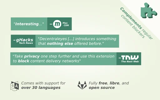 Decentraleyes: Proteja Sua Privacidade e Bloqueie Rastreadores CDN - Screenshot 2