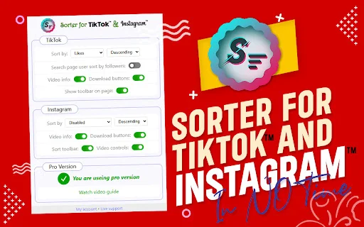 Feed Sorter para TikTok e Instagram: Organize e Analise Posts - Screenshot 1