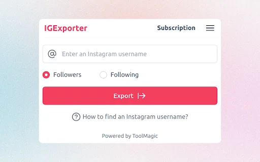 IExporter: Extraia Seguidores do Instagram para Excel e CSV - Screenshot 1
