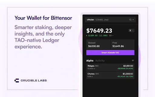 Crucible Wallet: A Melhor Carteira TAO para Staking Inteligente - Screenshot 1