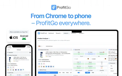 ProfitGo: Extensão Essencial para Vendas Amazon e Online Arbitrage - Screenshot 5