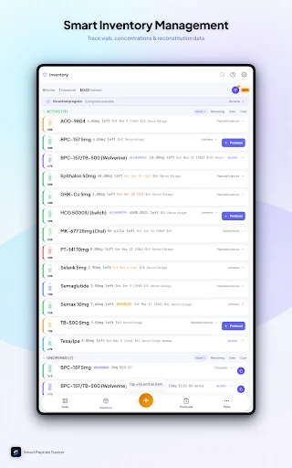 Smart Peptide Tracker: Monitore Seus Peptídeos com Precisão - Screenshot 17
