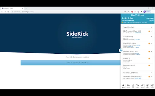 Sidekick: Extensão Essencial para Gestão de Pacientes em ACO - Screenshot 2