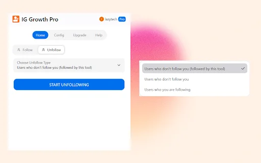 IG Growth Pro: Automatize seu Instagram e Ganhe Seguidores - Screenshot 2