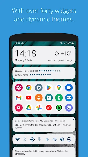 Download AIO Launcher: Personalização Extrema para Android - Screenshot 3