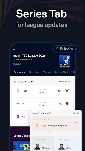 Baixar CREX – Placar de Críquete ao Vivo e Notícias em Tempo Real - Screenshot 7