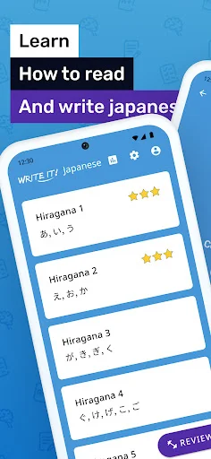 Write It! Japanese: Aprenda Hiragana e Katakana Gratuitamente - Screenshot 1