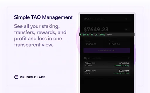 Crucible Wallet: A Melhor Carteira TAO para Staking Inteligente - Screenshot 3
