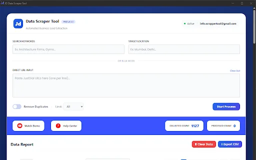 JD Data Scrapper Tool: Extração Eficiente de Dados do JustDial - Screenshot 4