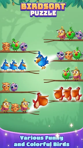 Bird Sort: Color Puzzle Master – Baixe o Jogo de Quebra-Cabeça - Screenshot 11