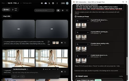 VEO Automation: Otimize seu Fluxo no Google Flow com IA - Screenshot 2
