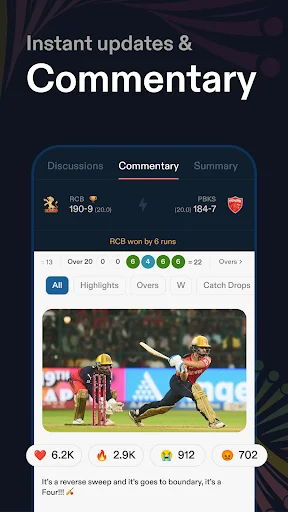 Baixar CREX – Placar de Críquete ao Vivo e Notícias em Tempo Real - Screenshot 3