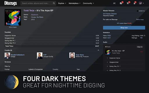 Discogs Enhancer: Otimize seu Vinyl com Dark Mode e Ferramentas - Screenshot 1