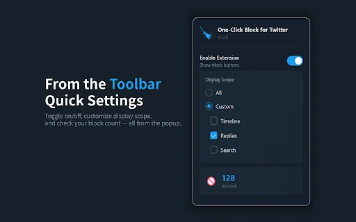 One-Click Block for Twitter: Bloqueie Bots e Spams Facilmente - Screenshot 2