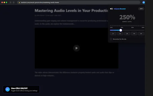 Volume Booster: Aumente o Som do Navegador em até 600% – Grátis - Screenshot 3
